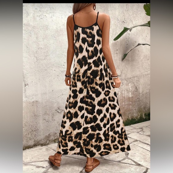 BNWOT SHEIN Leopard Print Maxi Dress - Picture 3 of 6
